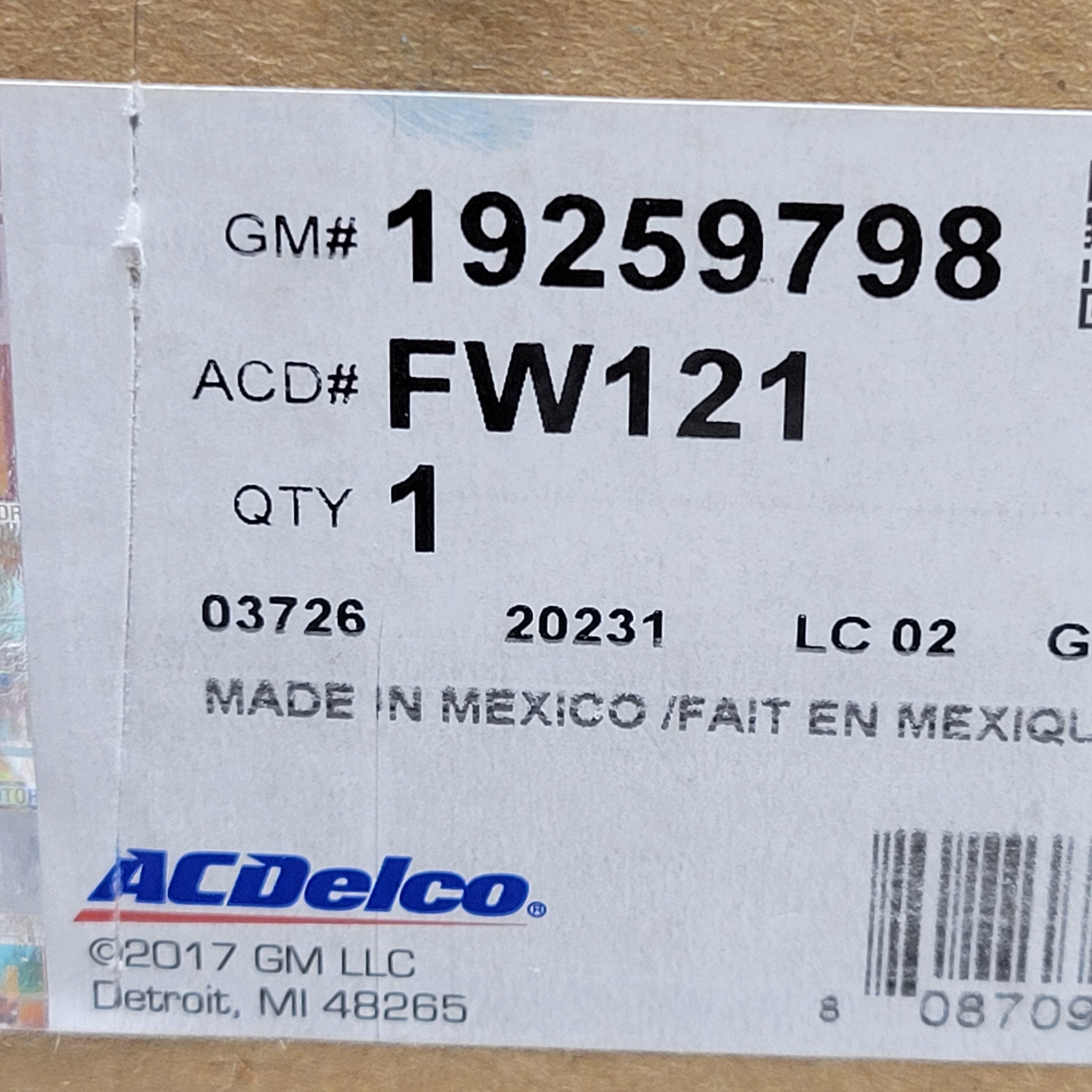 ACDelco FW121 Front Wheel Hub & Bearing Assembly w/ Wheel Speed Sensor *DAMAGED* (8026162036974)